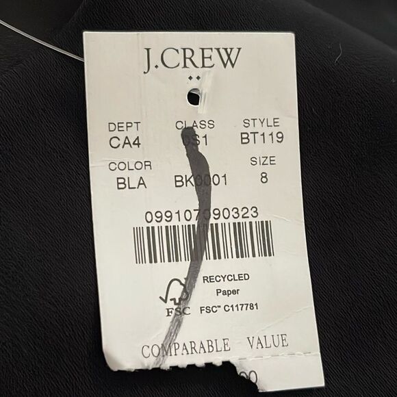 J Crew Factory NWT Belted Suiting Dress Size 8 in Black - Picture 5 of 6